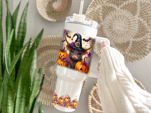 40 oz Highland Cow Witch Tumbler