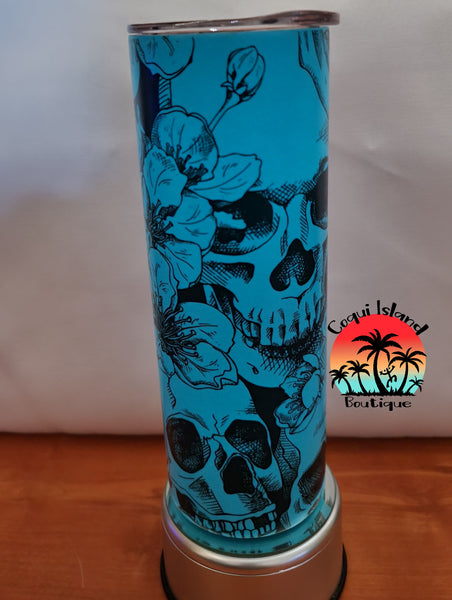 Skull Blue Tumbler Glow