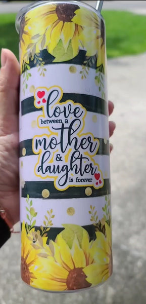 Love Between a Mother and Daughter UV Color Changing Tumbler White to Purple