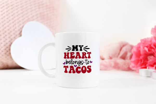 My Heart Belongs To Tacos 15 oz mug